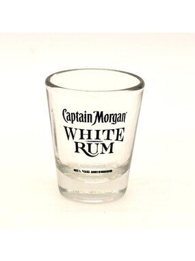 Captain Morgan White Rum Clear Glass Advertising Shot Glass Barware Collectible